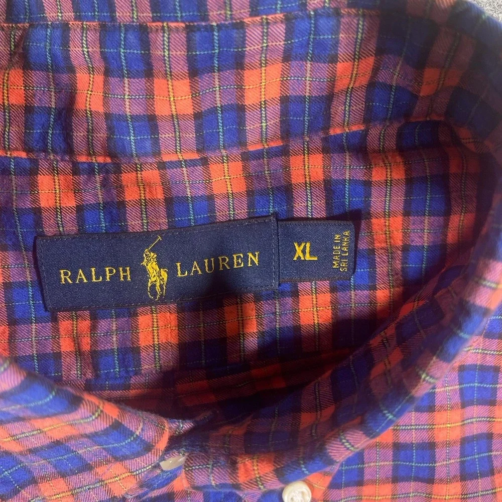 Polo Ralph Lauren Men's Red Plaid Long Sleeve Button-Down Shirt, X-large